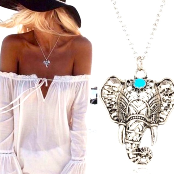 Free People- Boho Elephant Necklace - Picture 1 of 4